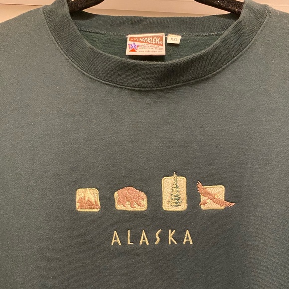 Vintage Alaska Crew Neck Sweatshirt No Problem Sportswear Size XXL - Picture 3 of 5